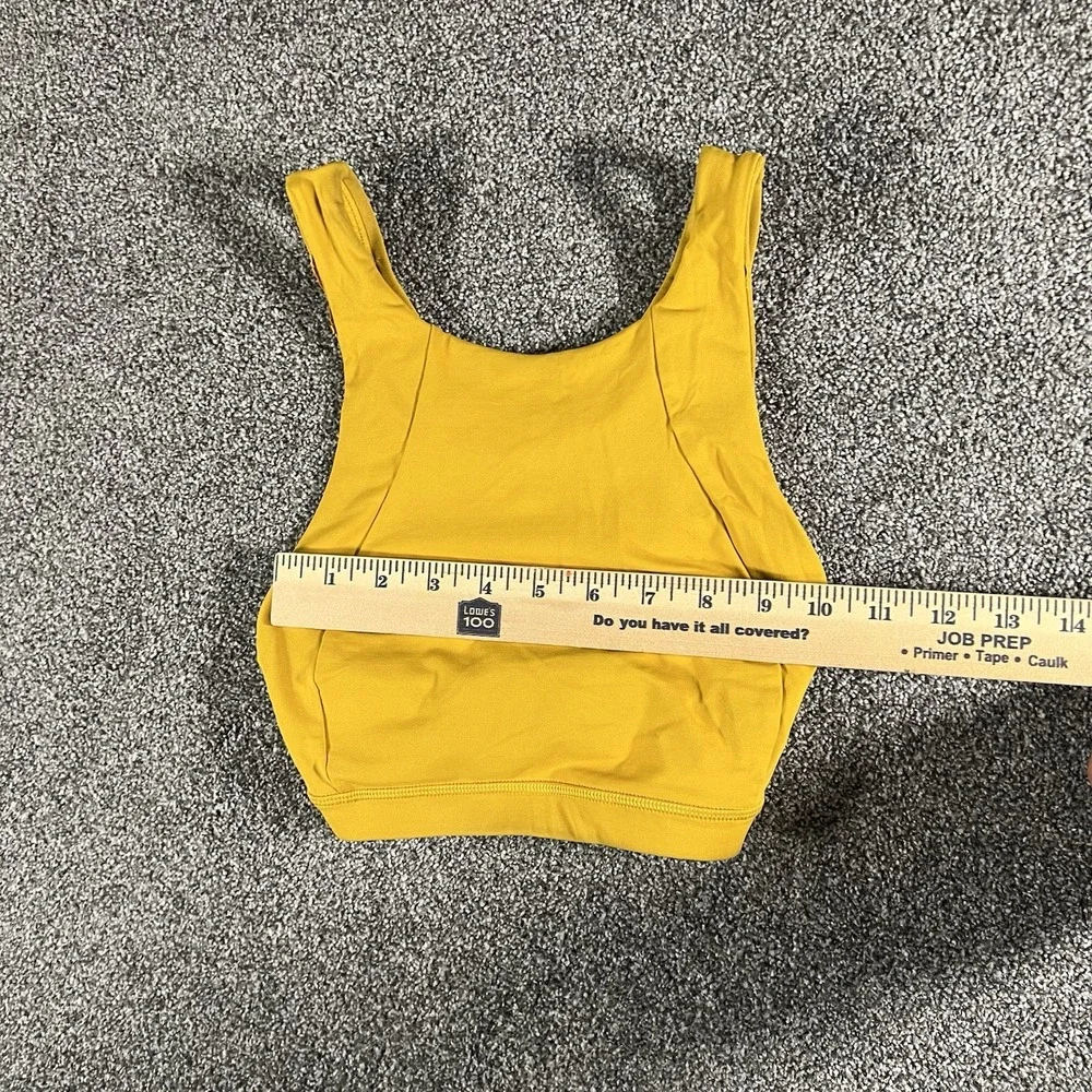 Lululemon Energy Long Line Sports Bra Yellow Medium Support Women's Approx 6